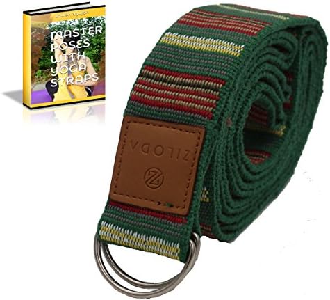 Ziloda Unique 8ft D-Ring Buckle Yoga Strap - Durable - For Stretching and Flexibility - Especially Suitable for Yoga/ Pilates Beginners - 100% Refund Guarantee(No.4)