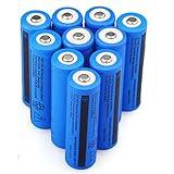 Garberiel 10pc 3000mAh 3.7V Rechargeable 18650 Battery Li-ion Battery Flashlight Battery Button Top Battery