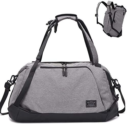 Asies Sport Gym Duffels Bag with Shoe Compartment and Separate Wet and Dry, 3 in 1 Multipurpose as Shoulder Bag Backpack and Handbag, Fashion Daypack Lightweight Waterproof