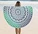 raajsee Green Ombre Round Beach Tapestry Hippie/Boho Beach Blanket Roundie/Indian Cotton Throw Bohemian Round Table Cloth/Yoga Mat Meditation Picnic Rugs 69 inch Circle
