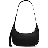 Iioscre Medium Crossbody Crescent Bag for Women Men Trendy, Nylon Crossbody Hobo Bag with Adjustable Strap and Inner Pockets.