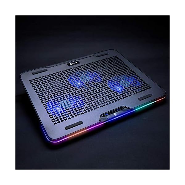 KLIM-Aurora-Laptop-Cooling-Stand-with-RGB-backlighting-11-17-Gaming-Laptop-Cooling-Pad-For-Desk-USB-Powered-Fan-Stable-And-Sturdy-Aluminum-Build-Compatible-Mac-And-PS4-NEW-2021 KLIM Aurora + Laptop Cooling Stand with RGB backlighting + 11" - 17" + Gaming Laptop Cooling Pad For Desk + USB Powered Fan + Stable And Sturdy Aluminum Build + Compatible Mac And PS4 + NEW 2022