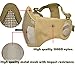 Jadedragon PJ Tactical Fast Helmet & Protect Ear Foldable Double Straps Half Face Mesh Mask & Goggle (Tan)