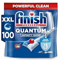 Finish Dishwasher Tablet, Quantum Infinity Shine, 100 Tablets, Original Fresh Scent, Powerful Clean & Shine Detergent Tabs, Tough on Grease Stains