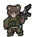 Patchlab Veteran Soldier Teddy PVC Rubber Morale Patch, Durable & Vibrant, Hook & Loop Attachment for Backpacks | Military Suit & Gun, 2.99x2.63