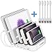 JZBRAIN Multi Device Charging Station 5 Port 5 Cables Included (White)