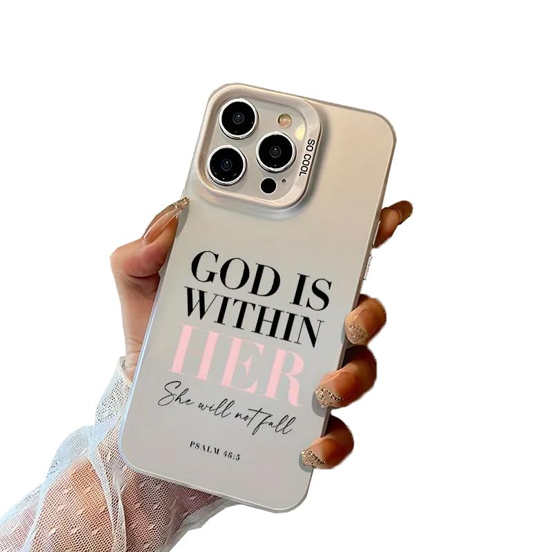 HYBIYING Jesus Bible Verse Phone Case Christian Cross Phone Case PC Frame Full-Body Protective Cover for iPhone 17/16/15/14/13 Pro Max, Pro, Plus
