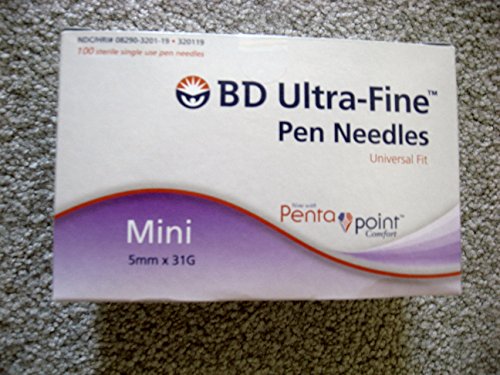 BD Ultra Fine Pen Needles Mini 5mm X 31G , Box of 90 Ct.