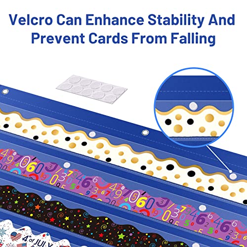 Bulletin Border Storage Pocket Chart for Classroom, Foldable Border