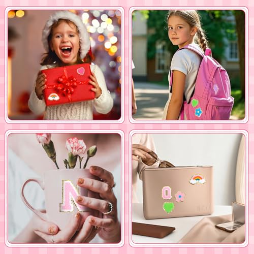 54 Parches, Pegatinas de Letras, Parches para Planchar, Parches de Tela, para Ropa Chaquetas de Tela Bricolaje Teléfono Móvil