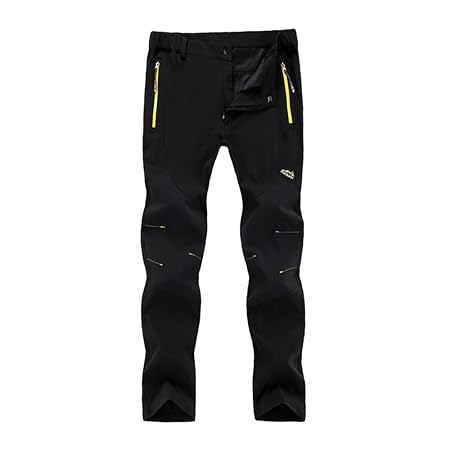 LehaiGo Herren Gefüttert Softshellhose, wasserdicht Outdoorhose, Verdickte warm Skihose, atmungsaktiv Wanderhose Winterhose ,