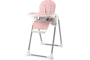Sweety Fox High Chairs for Babies and Toddlers - Pink - Adjustable Portable & Foldable Baby High Chair with Bib Included - Removable Baby Chair Tray - Compact Reclinable Baby Highchairs