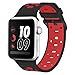 Band for Apple Watch 38mm, Alritz [Patent Pending] Silicone Sport Strap Replacement Wristband Bracelet with Free Protective Cover for Apple Watch Nike+, Series 2, Series 1, Sport, Edition, Black/Red