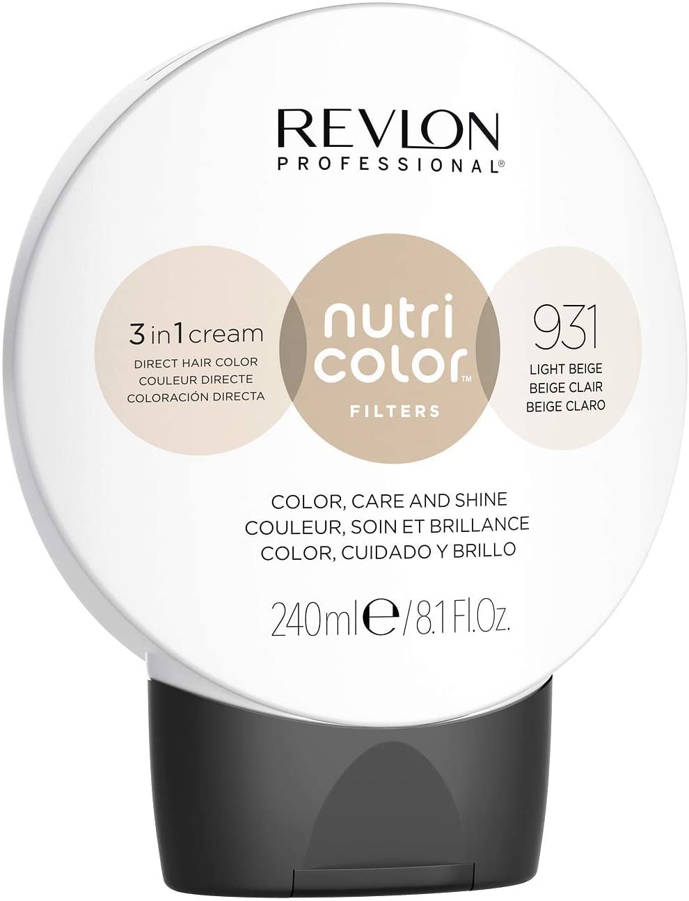 REVLON PROFESSIONAL Nutri Color Filters, Semi-Permanent Toning Hair Color, 931 Light Beige, 240 ml