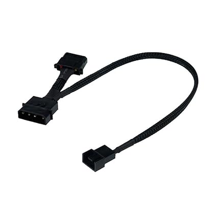 Phobya Adapter Cable, 4-Pin Molex to 4-Pin (PWM), 30cm, Sleeved, Black