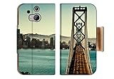 Amazing San Francisco Gold Gate Bridge City Building Sea View Punktail's Collections HTC One M8 Flip Case Stand Magnetic Cover Made to Order Pu Leather
