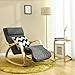 SONGMICS Relax Rocking Lounge Chair, Comfortable Recliner Glider, with Adjustable Footrest, Wood Frame, 45.3