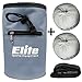 Rock Climbing Chalk Bag and 2 x Chalk Balls - No Leak Drawstring Bag and Secure Zip Pocket, Grey