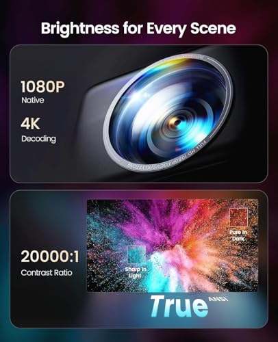 [Built-in App/4K Support] Protable Smart Projector with WiFi 6 and Bluetooth, AI Auto Focus,Dolby Audio w/HDMI ARC, Compatible with YouTube/PrimeVideo,iWIMIUS P65 Portable Projector for Outdoor Movie