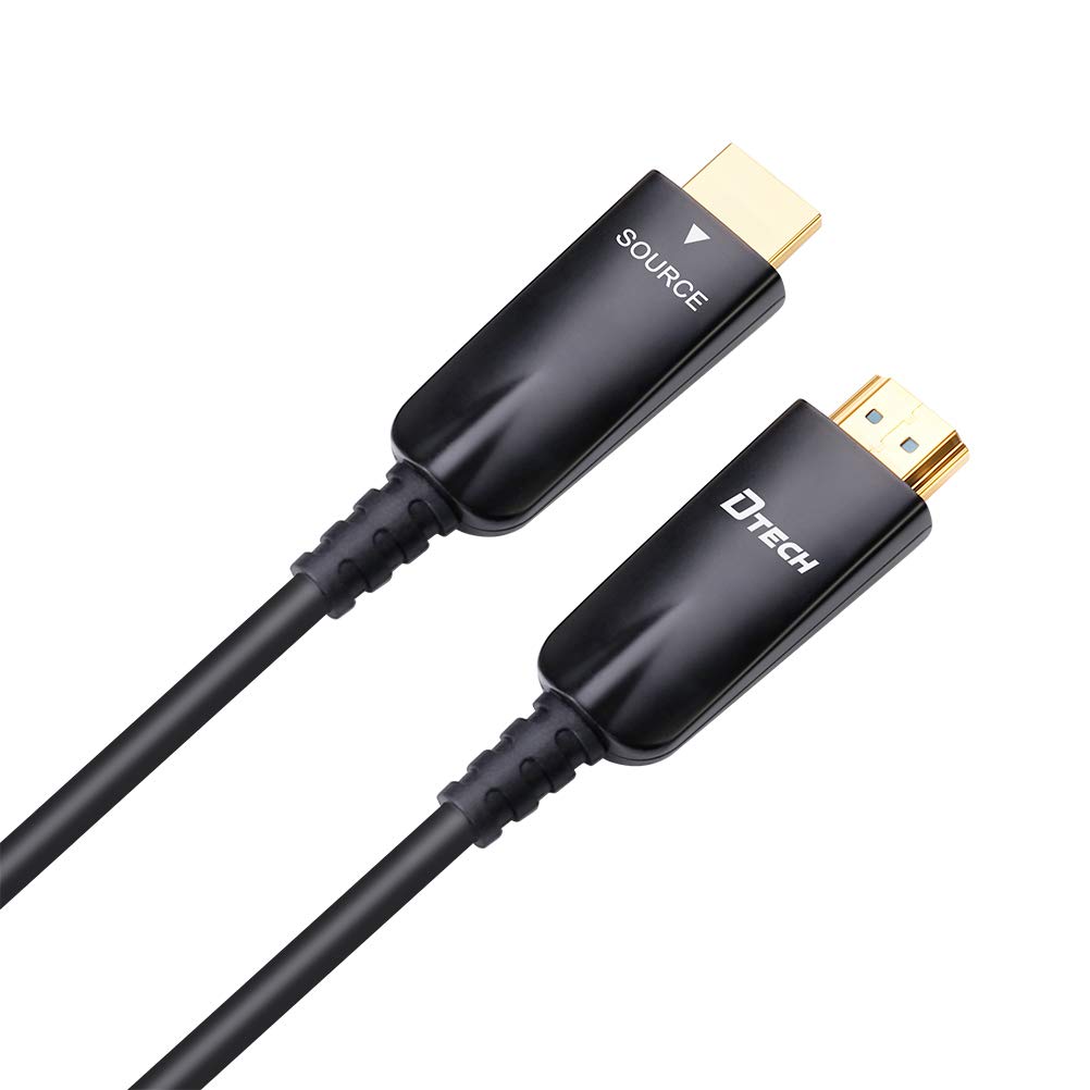 DTECH Fiber Optic HDMI Cable 15m with High Speed 1080p 60Hz 4K 30Hz for Home Theater HD Video 3D ARC HDCP CEC (50 Feet, Black)