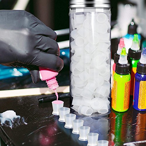 Tattoo Ink Caps Cups - 130Pcs/box blue Tattoo Ink Cups With Base,Tattoo Kits,Tattoo Supplies Tattoo Ink Caps for Tattooing Tattoo Ink Cups Disposable Small Pigment Cups(#13 Medium)