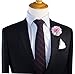 Ted and Jack - Classic Repp Two Tone Silky Flower Lapel Pin Boutonniere (Pink and Silver)