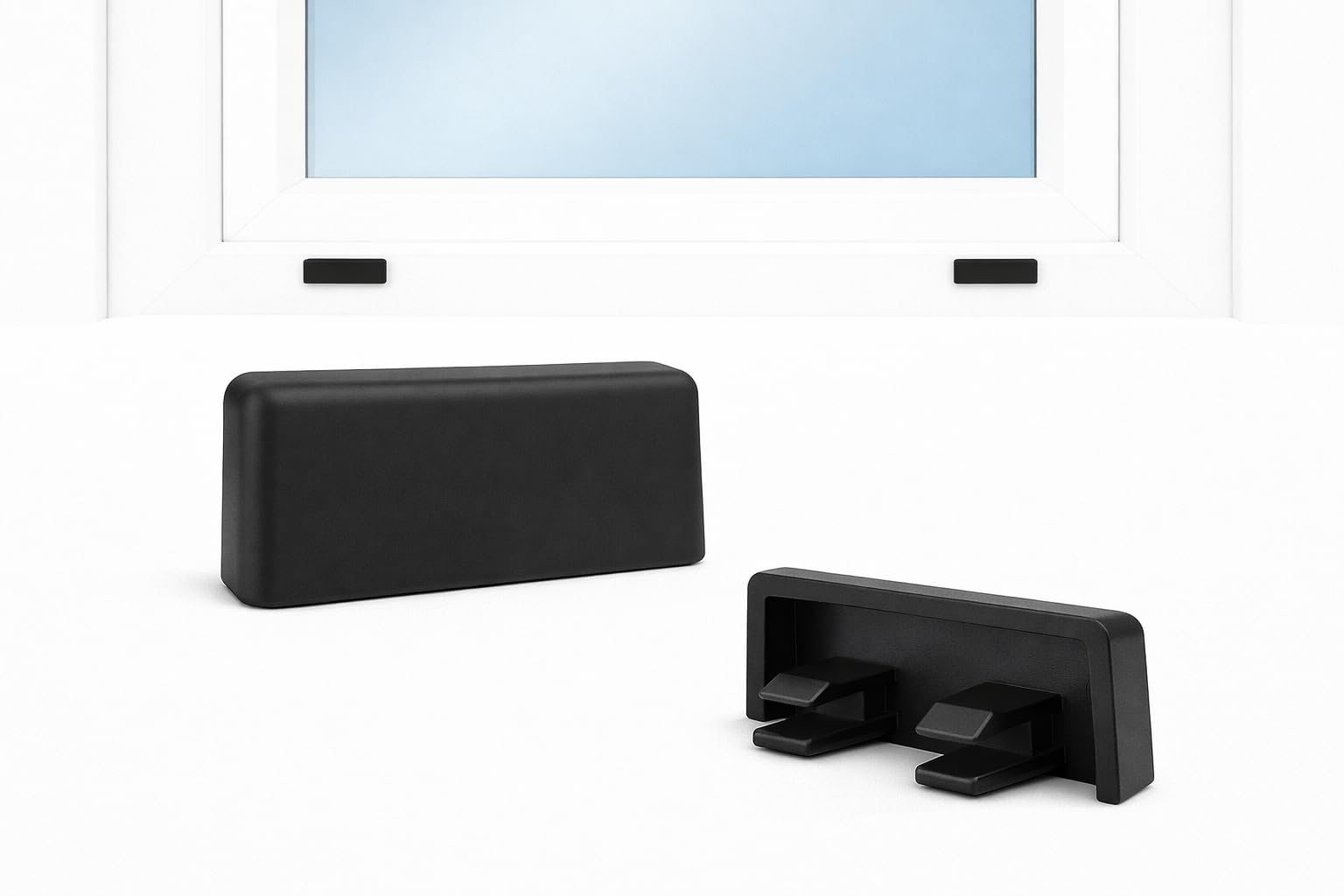 Ante Bellum Window Drainage Caps - 36.5mm Plastic Drain Caps for Window Frames, Moisture Wicking and Air Circulation, Reduces Condensation, Easy Push Fit (Black) - Pack of 20