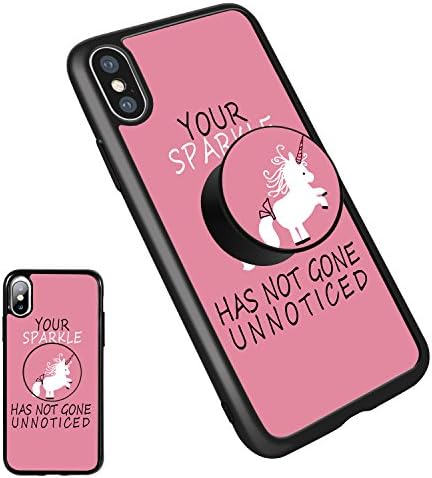 iPhone X Unicorn Case,iPhone 10 Case Soft TPU Bumper Silicone with Pop Mount Kickstand and Grip Fashion Protective Shockproof Anti-Scratch Cover Cases for iPhone X (5.8 Inch)(Unicorn05)
