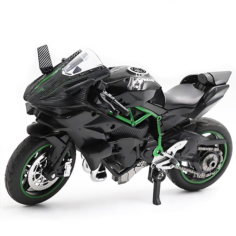 Alloy Motorbike Toy Highly Simulation Motorbike Model Pull-Back Vehicle Toy For Child Intellectual Gift Set Motorcycle Model Alloy Collection Hobby Toy Gift Racing Decoration - Black