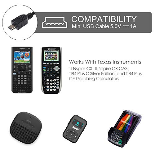 Charger and Data Cable for Texas Instruments TI84 Plus CE Graphing