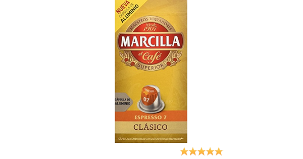 MARCILLA Café Espresso Clasico Intensidad 7 - 10 Cápsulas de aluminio  compatibles con cafeteras Nespresso* : Amazon.es: Alimentación y bebidas