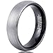 MNH Ring for Men Tungsten Carbide Wedding Engagement Band 6mm Comfort Fit Black Plated Matte Finish