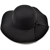 UPSTORE Women Foldable Floppy Fedora Hat Wide Brim Dome Hat Felt Bowler Hat