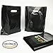 SES.CO 12x15 Inches Glossy Black Plastic Merchandise Bags Die Cut Shopping Bags Retail Bags(100 Pack)