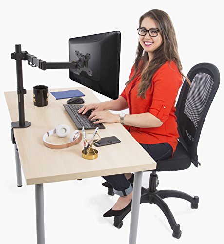 Stand Steady Monitor Arm | Height Adjustable with Full Articulation | VESA Mount Fits Most LCD / LED Monitors 13 - 32 Inches | Includes Clamp and Grommet (1 Monitor) - Thumbnail 7