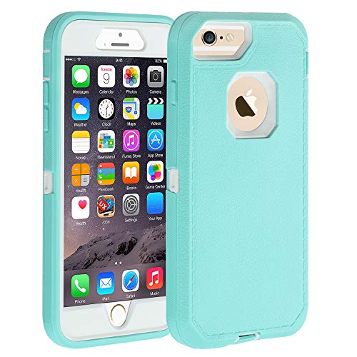 Co-Goldguard iPhone 6s Plus/6 Plus Case,HEAVY DUTY Armor 3 in 1 Rugged Cover with Front Frame Dust-Proof Shockproof Drop-Proof Scratch-resistant Anti-slip Shell for iPhone 6+/6s+ 5.5" Light blue/white
