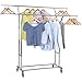 SONGMICS Rolling Garment Rack Heavy-Duty Double-Rail Clothing Hanging Rack on Lockable Wheels Chrome Finish ULLR22C