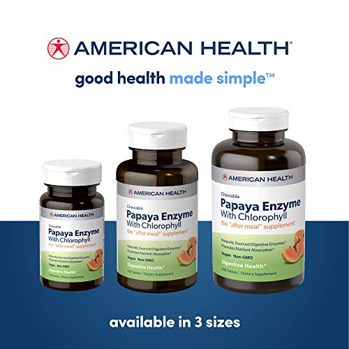 American Health Papaya Enzyme with Chlorophyll Chewable Tablets 600