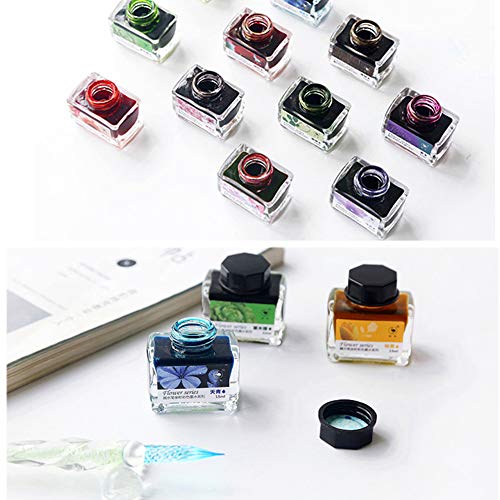 ZZKOKO Calligraphy Ink Bottle, 12 Colors Dip Calligraphy Pen Inks Set