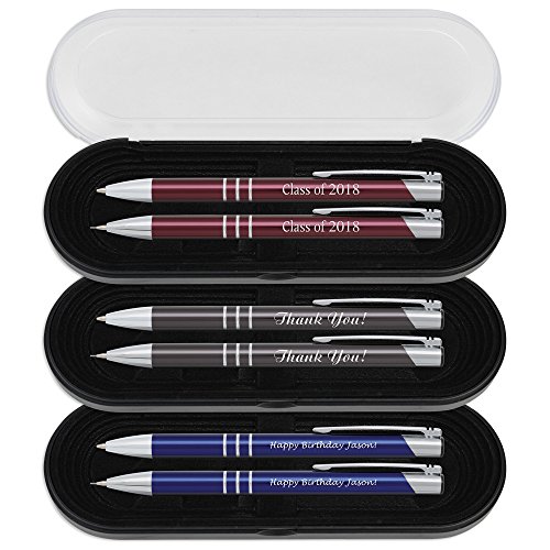 Personalized Engraved Classic Metal Ballpoint Pen & Mechanical Pencil