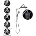 Sarlai Shower Head with Handheld Combo - Dual Rainfall Shower Head,Stainless Steel 10 Inch Heads, 5-setting Handheld Sprayer with Plastic Drill-Free Adjustable Slide Bar and Hose, Chrome Finish