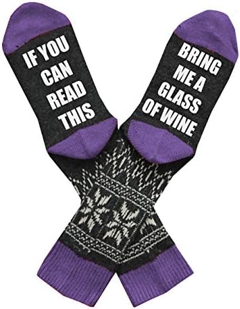Must Rose Unisex Cotton Socks IF YOU CAN READ THIS FUCK OFF Socks (One Size, Purple 2#)