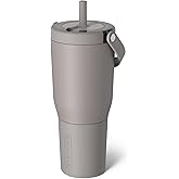 BrüMate Resa 35oz 100% Leakproof Travel Tumbler with Handle & Straw | Flexible SoftSip Straw | Silicone Sleeve for Durability | Stainless Steel | Cup Holder & Travel Friendly Water Bottle | (Mocha)