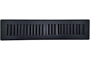 Sierra Grates 4"H x 14"W [Duct Opening] Toe Kick Vent Cover | 2x10 Cabinet Toe Kick Space Register Grille | Outer Dimensions: 6" X 16" | Black