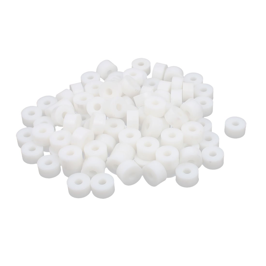 sourcingmap Plastic Round Non-threaded Insulation Column Standoff Support Spacer Washer 15x8mm 100pcs White