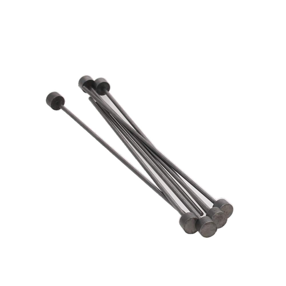 Utoolmart Round 6mm Dia Tip Straight Ejector Pin Punches 65MN Steel 1.5mm Shank 100mm Length Thimble for Mould Manufacturing Hardened 48-50rc 20pcs