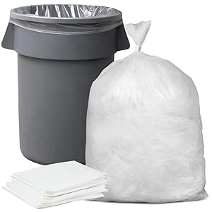 Plasticplace 55-60 Gallon Trash Bags ¦ 1.5 Mil ¦ Clear Heavy Duty Garbage Can Liners ¦ 38” x 58” (50Count)