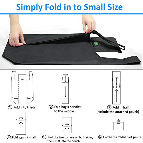 GOGOODA Reusable Grocery Bags 6 Pack,Heavy Duty Shopping Bags Large