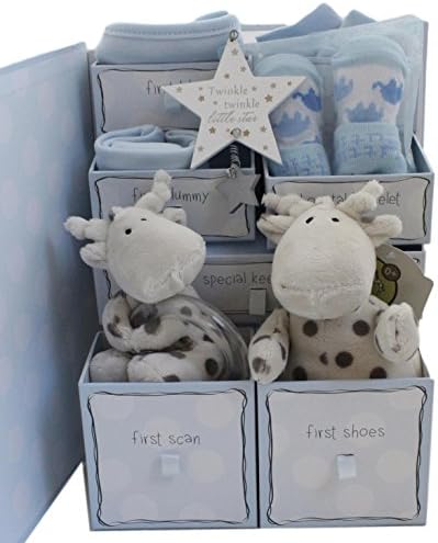 Baby boy gift basket baby boy gift hamper boy packed keepsake box with drawers baby shower gift new baby boy gift