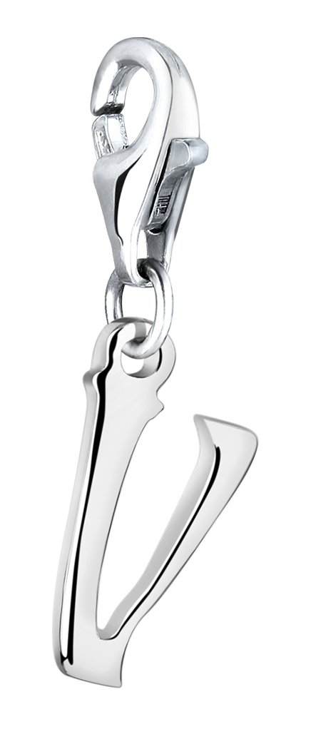 Nenalina Charm Letter V Pendant, for All Brands of Charm Bracelets and Necklaces, Made of 925 Sterling Silver, 713251-000